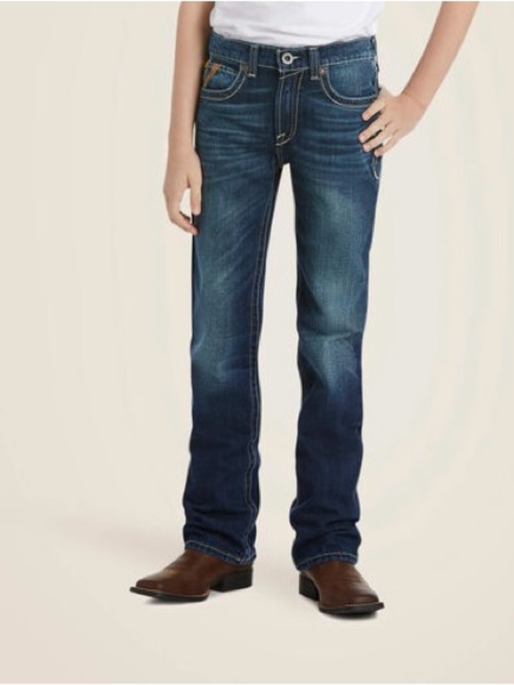 Ariat Light Blue Map-Print Straight Jeans